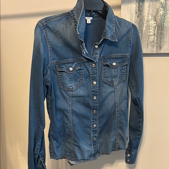GUESS Denim Button-Up Shirt - Picture 1 of 7